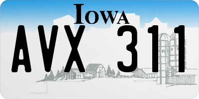 IA license plate AVX311