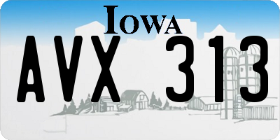 IA license plate AVX313