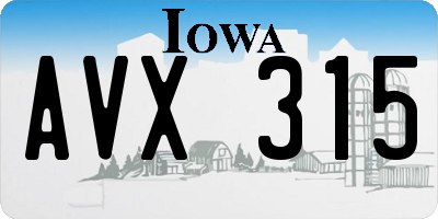 IA license plate AVX315