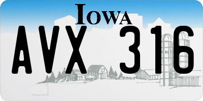 IA license plate AVX316