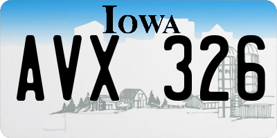 IA license plate AVX326