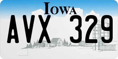 IA license plate AVX329