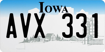 IA license plate AVX331