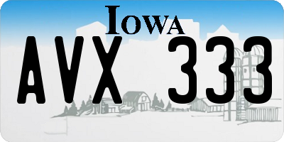 IA license plate AVX333
