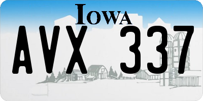 IA license plate AVX337