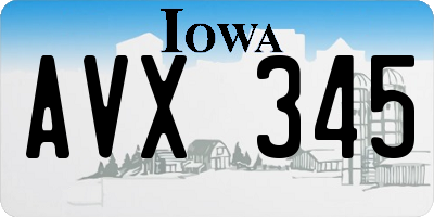 IA license plate AVX345