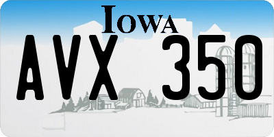 IA license plate AVX350