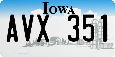 IA license plate AVX351