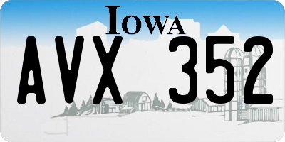 IA license plate AVX352