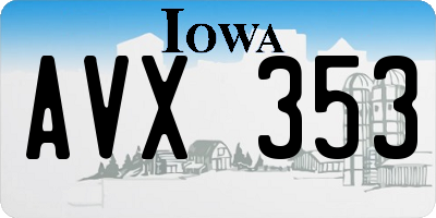 IA license plate AVX353