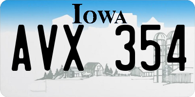 IA license plate AVX354
