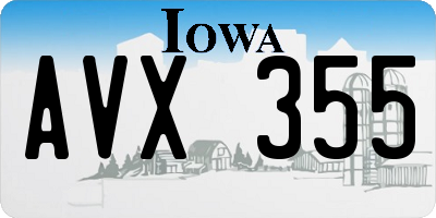 IA license plate AVX355