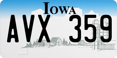 IA license plate AVX359