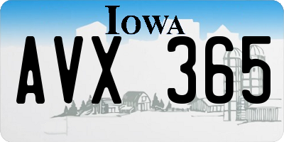 IA license plate AVX365