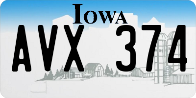 IA license plate AVX374