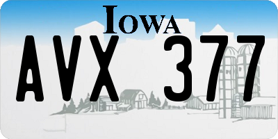 IA license plate AVX377
