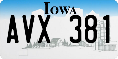 IA license plate AVX381