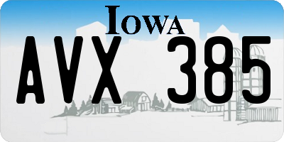 IA license plate AVX385