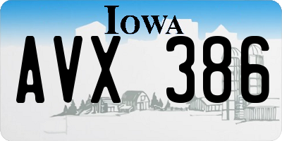 IA license plate AVX386