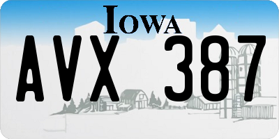 IA license plate AVX387