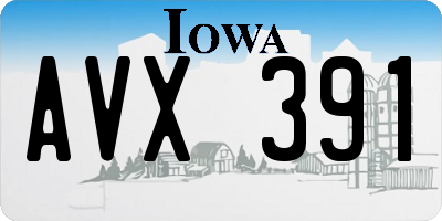 IA license plate AVX391