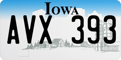 IA license plate AVX393