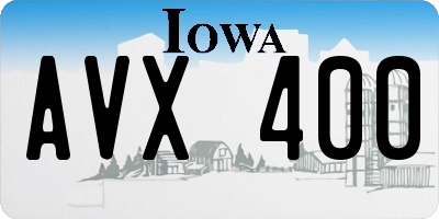 IA license plate AVX400