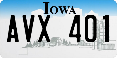 IA license plate AVX401