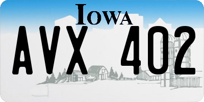 IA license plate AVX402