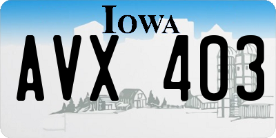 IA license plate AVX403