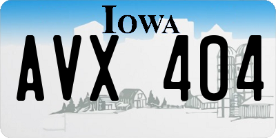 IA license plate AVX404
