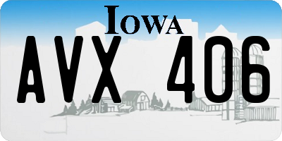 IA license plate AVX406