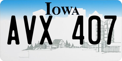 IA license plate AVX407