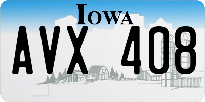 IA license plate AVX408