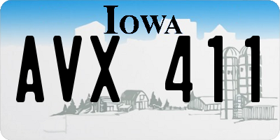 IA license plate AVX411
