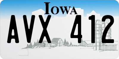 IA license plate AVX412