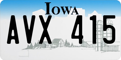 IA license plate AVX415