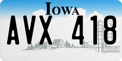 IA license plate AVX418