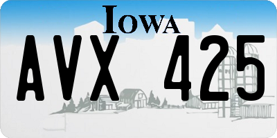 IA license plate AVX425