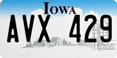 IA license plate AVX429