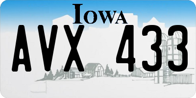IA license plate AVX433