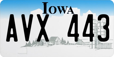 IA license plate AVX443