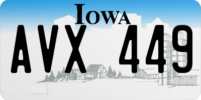 IA license plate AVX449