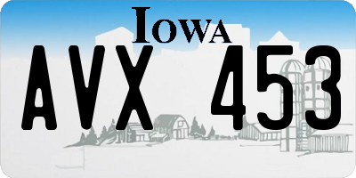 IA license plate AVX453