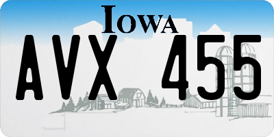 IA license plate AVX455