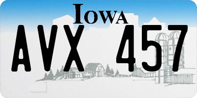 IA license plate AVX457