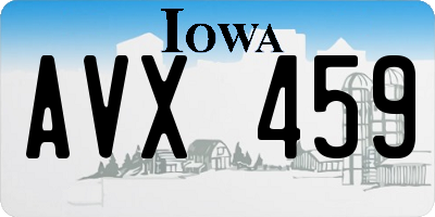 IA license plate AVX459