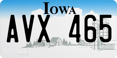 IA license plate AVX465