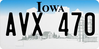 IA license plate AVX470