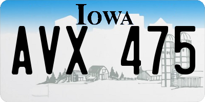 IA license plate AVX475